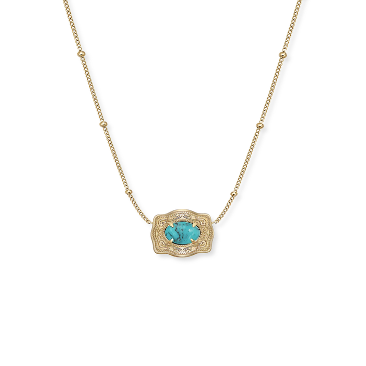 Ultra Mini Belt Buckle Necklace (Oasis)