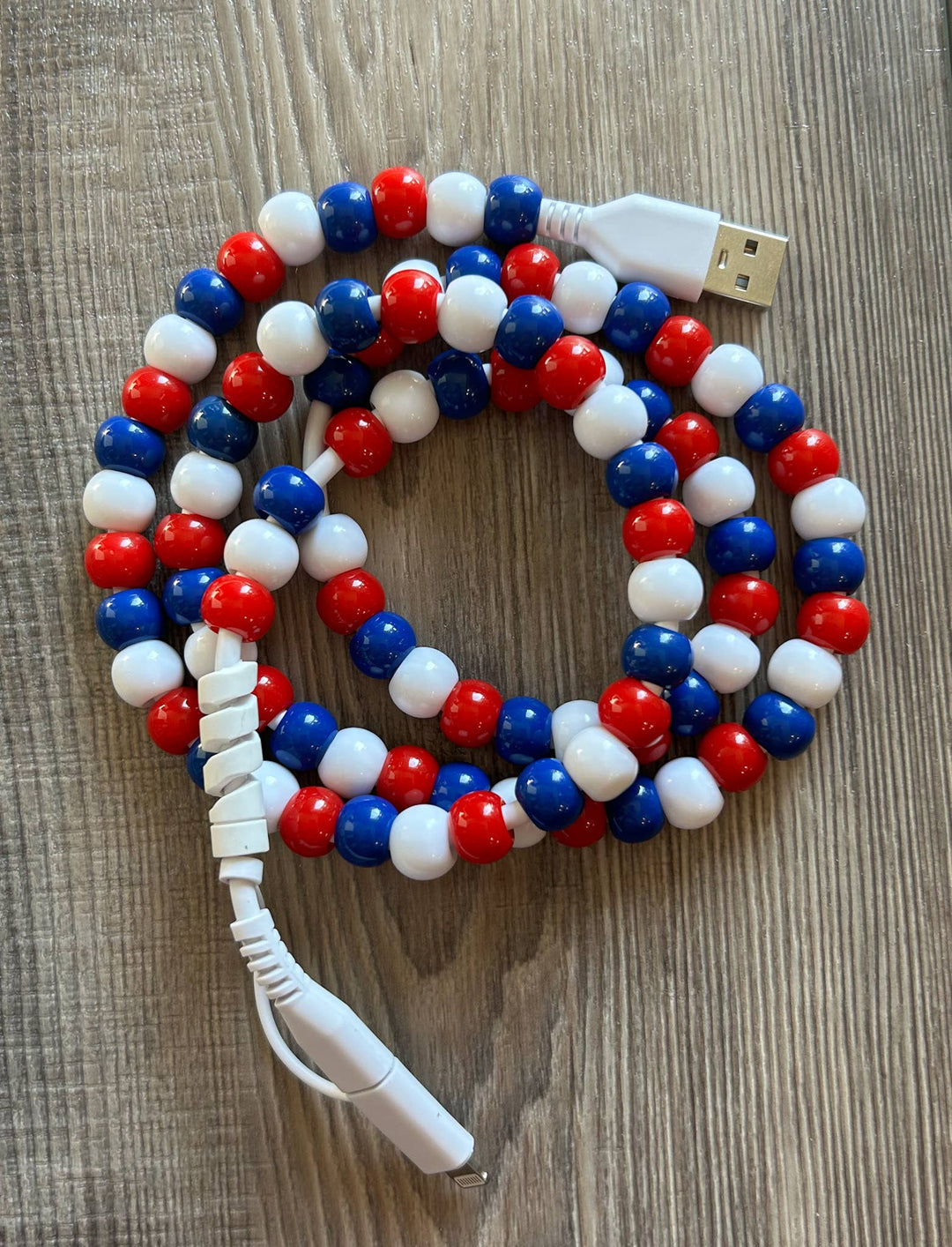 Game Day Phone Cord with Lightening and USB-C: Blue/White