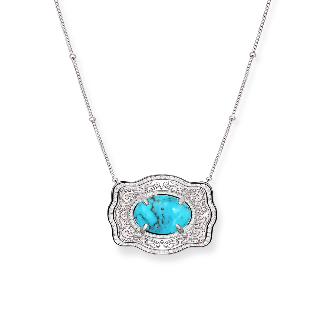 Ultra Mini Belt Buckle Necklace (Oasis)