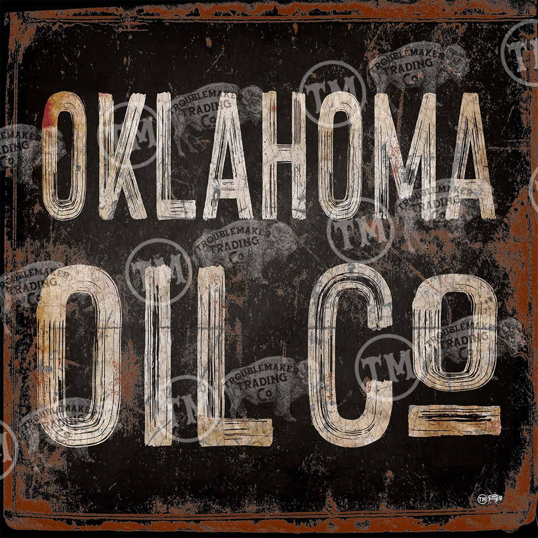 Oklahoma Oil Company Square Framed Canvas: Extra Small - 10"