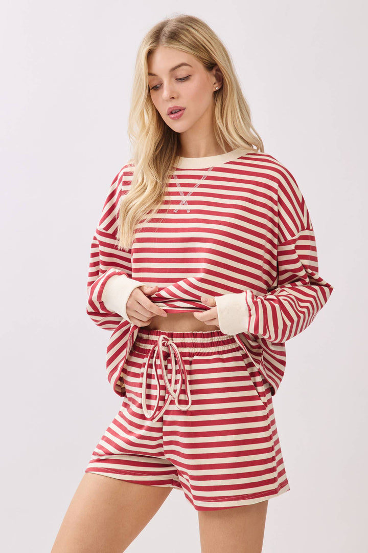 Striped French Terry Lounge Set