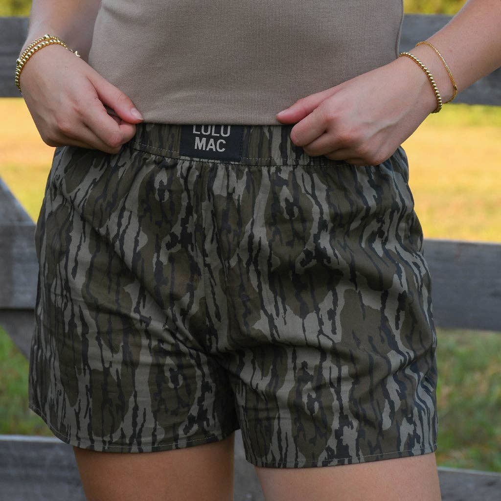 LM-SH-1005 MOSSY OAK BOTTOMLAND BOXER SHORT: BOTTOMLAND / Large