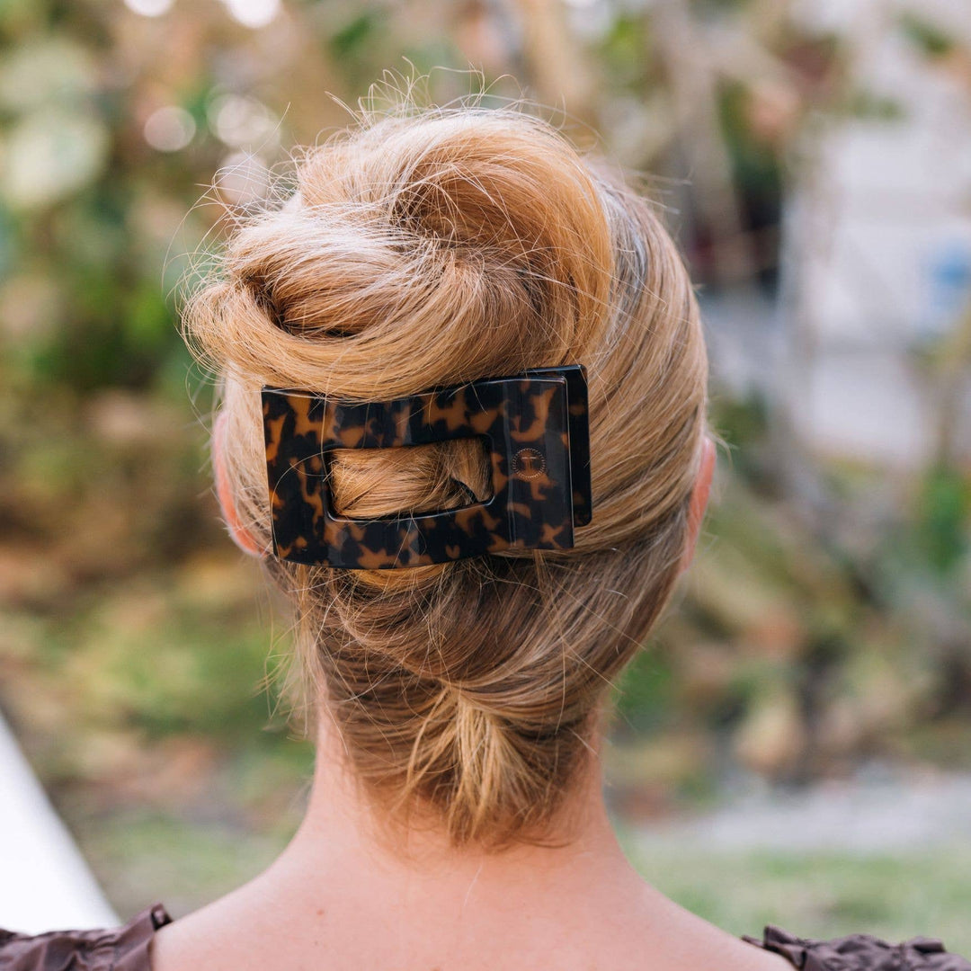 Flat Rectangle Hair Clip | Large | Tortoise