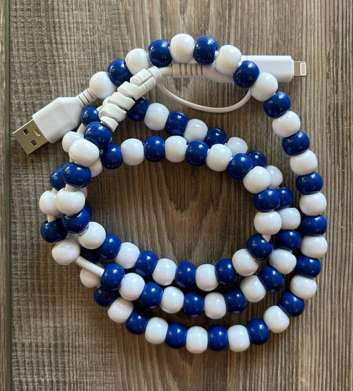 Game Day Phone Cord with Lightening and USB-C: Red/White/Blue