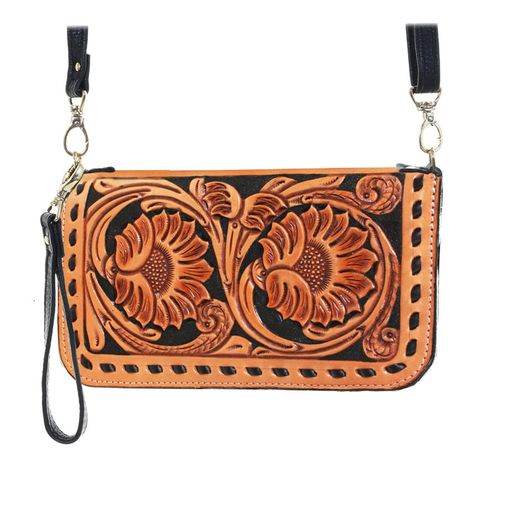 Sunflower Tooled Clutch Organizer