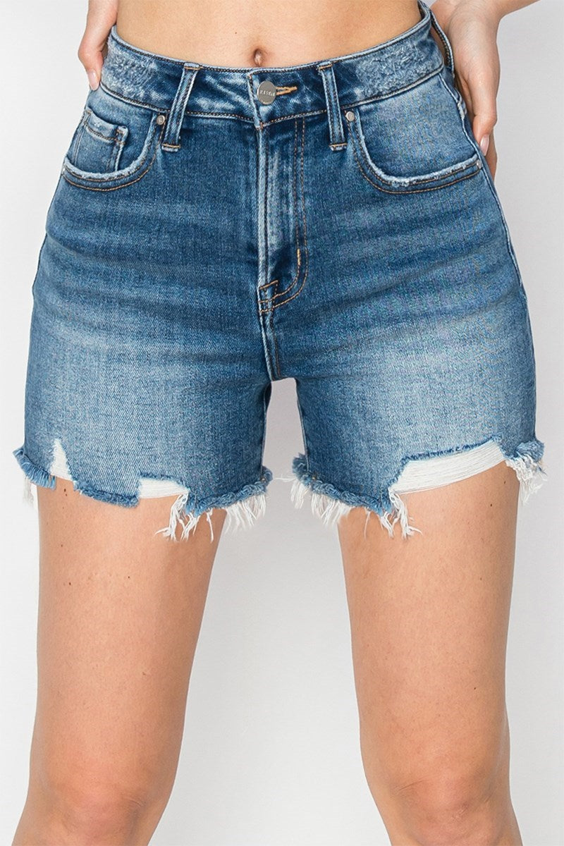Risen High Rise Distressed Shorts