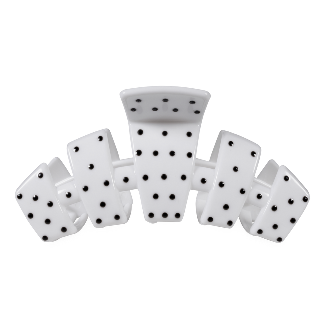 Classic White Polka Dot Party Large Claw Clip