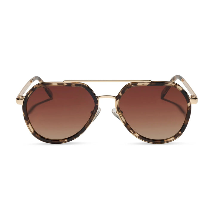 Joey Espresso Tortoise Gold Metal Brown