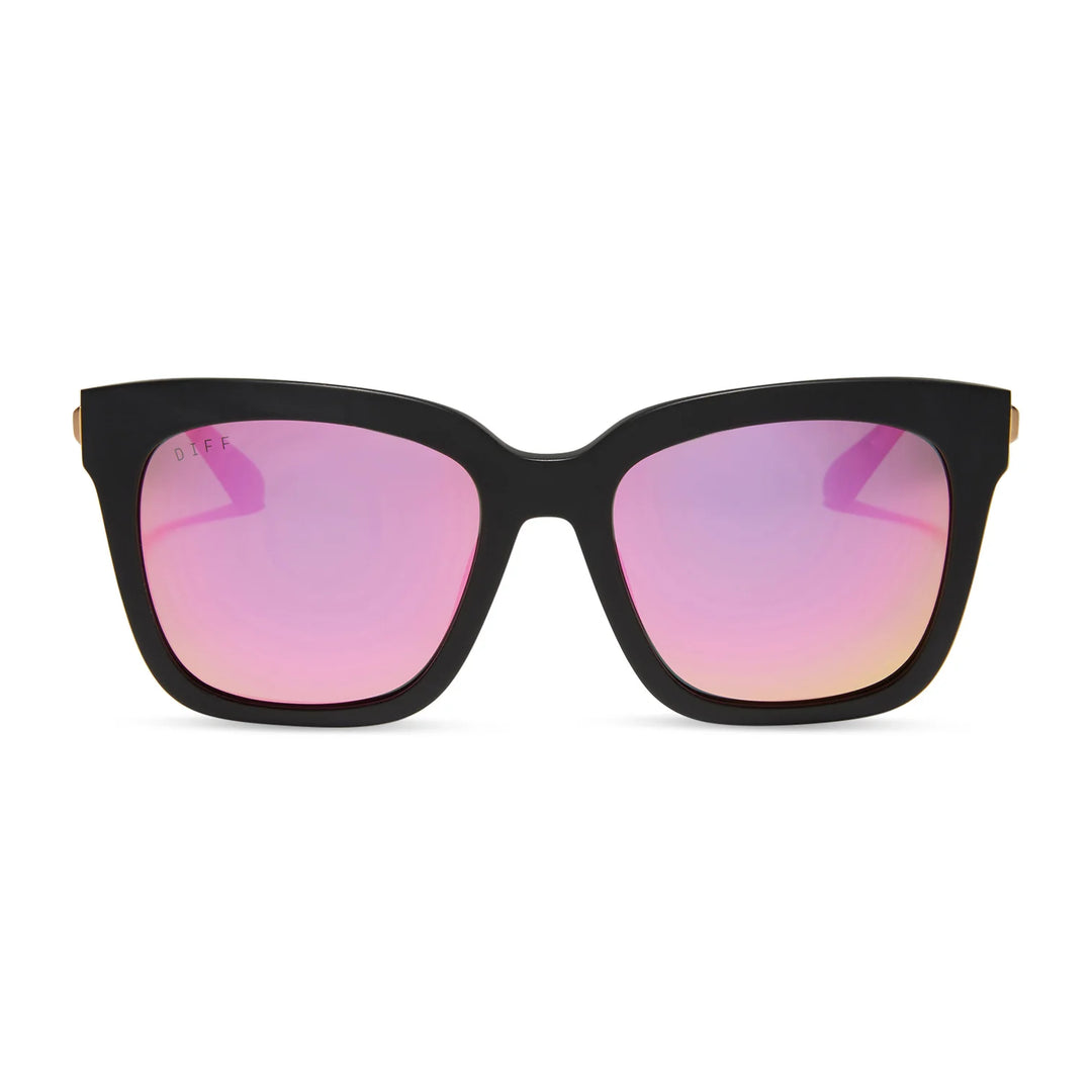 Bella Matte Black Pink Mirror Polarized