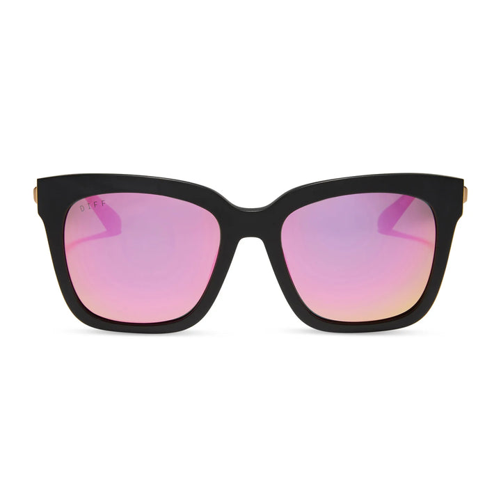 Bella Matte Black Pink Mirror Polarized
