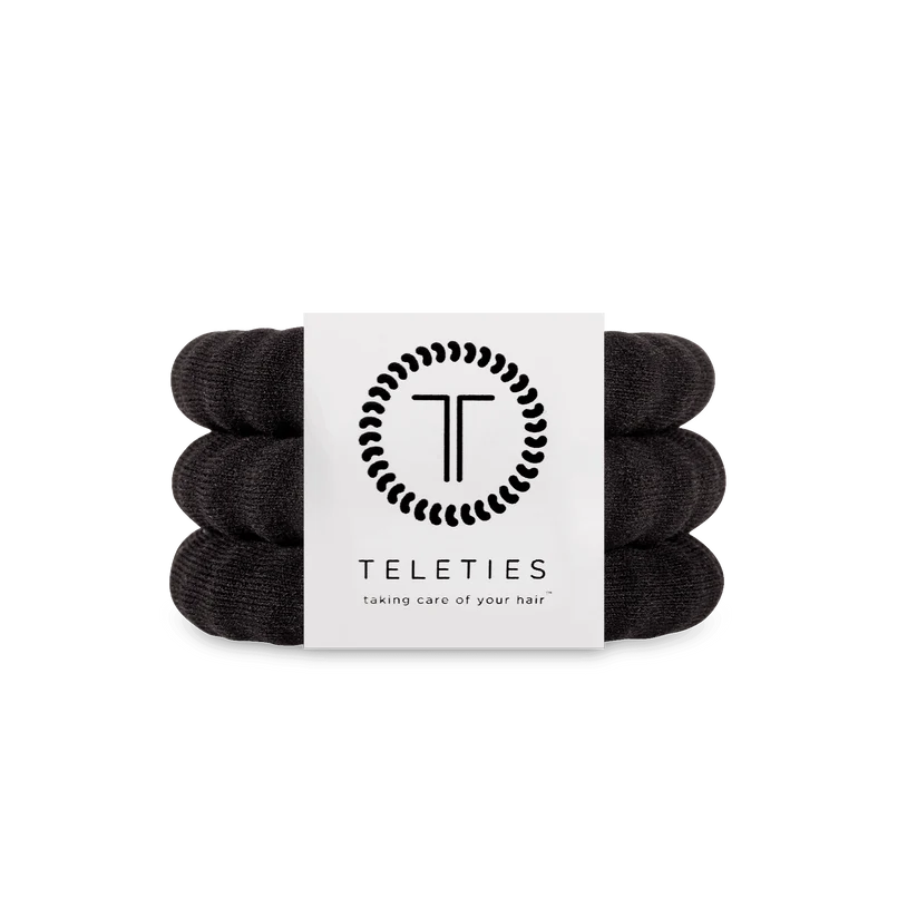 Jet Black Large Nylon Hair Ties