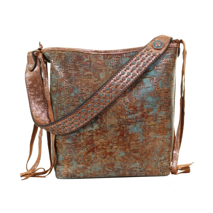 Copper Turquoise Patina Messenger Tote